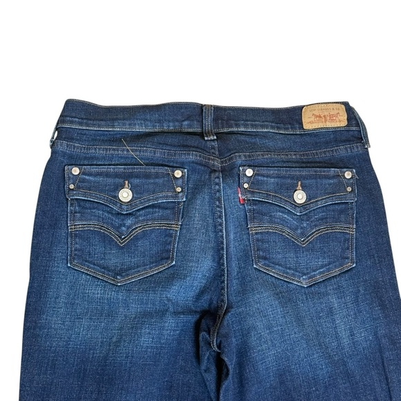 LEVI'S 505 Straight Leg Mid Rise Back Flap Whiskered Jeans WOMEN'S Size 8S EUC - Picture 4 of 12